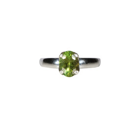 Zilveren ring toermalijn (groen) maat 16 1/2 | ovaal (gezet) facet 0,8 x 0,6 cm Zilveren ring toermalijn (groen) maat 16 1/2 | ovaal (gezet) facet 0,8 x 0,6 cm