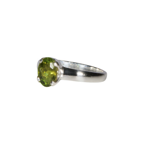 Zilveren ring toermalijn (groen) maat 16 1/2 | ovaal (gezet) facet 0,8 x 0,6 cm Zilveren ring toermalijn (groen) maat 16 1/2 | ovaal (gezet) facet 0,8 x 0,6 cm