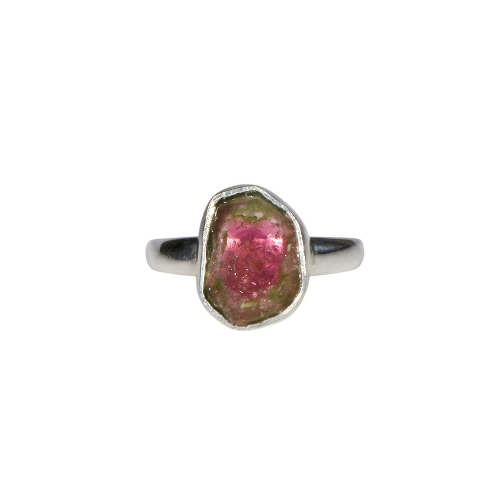 Zilveren ring toermalijn (watermeloen) maat 18 | ovaal 1,2 x 0,8 cm Zilveren ring toermalijn (watermeloen) maat 18 | ovaal 1,2 x 0,8 cm