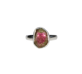 Zilveren ring toermalijn (watermeloen) maat 18 | ovaal 1,2 x 0,8 cm Zilveren ring toermalijn (watermeloen) maat 18 | ovaal 1,2 x 0,8 cm
