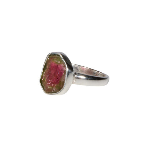 Zilveren ring toermalijn (watermeloen) maat 18 | ovaal 1,2 x 0,8 cm Zilveren ring toermalijn (watermeloen) maat 18 | ovaal 1,2 x 0,8 cm