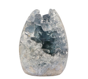 Celestien A-kwaliteit geode sculptuur 11,5 x 7,9 x 8,1 cm | 1232 gram