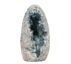 Celestien A-kwaliteit geode sculptuur 16 x 8,2 x 7,9 cm | 1970 gram