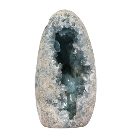 Celestien A-kwaliteit geode sculptuur 16 x 8,2 x 7,9 cm | 1970 gram