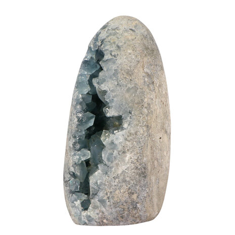 Celestien A-kwaliteit geode sculptuur 16 x 8,2 x 7,9 cm | 1970 gram