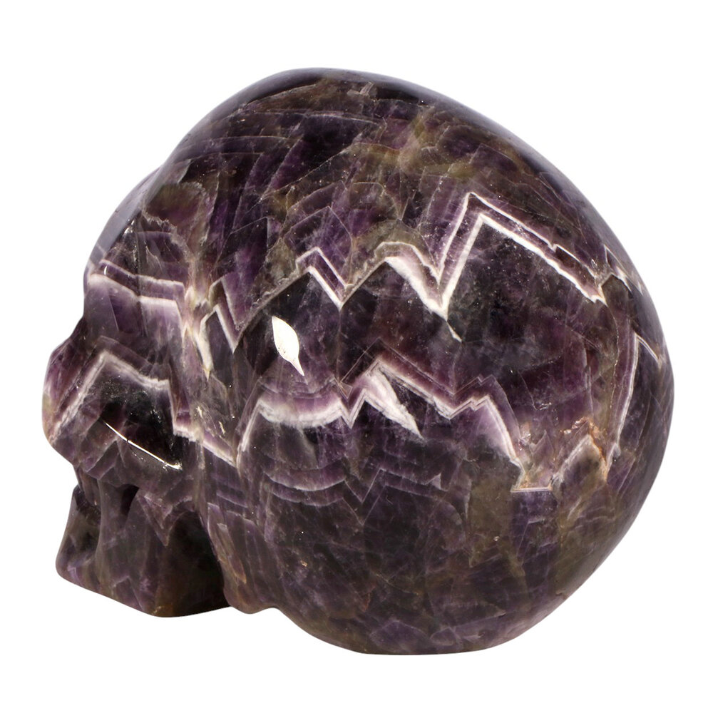 Amethist (chevron) kristallen schedel 11,8 x 7,8 x 8,9 cm | 1067 gram