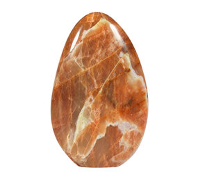 Maansteen (roze) met zonnesteen sculptuur 15,4 x 9,8 x 4,2 cm | 984 gram