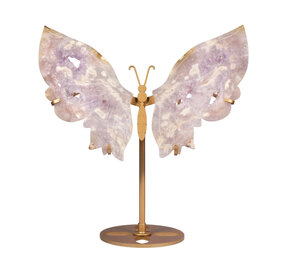 Amethist (roze) vlinder op standaard 19 x 12,5 cm | 375 gram