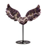Amethistkwarts hart met vleugels op standaard Amethistkwarts hart met vleugels op standaard