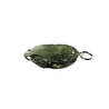 Moldaviet hanger ruw met zilveren oogje 2,7 x 1,7 cm | 3,6 gram Moldaviet hanger ruw met zilveren oogje 2,7 x 1,7 cm | 3,6 gram