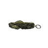 Moldaviet hanger ruw met zilveren oogje 3,1 x 1,3 cm | 2,8 gram Moldaviet hanger ruw met zilveren oogje 3,1 x 1,3 cm | 2,8 gram