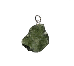 Moldaviet hanger ruw met zilveren oogje 2,3 x 2,1 cm | 3,7 gram