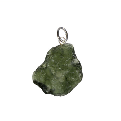 Moldaviet hanger ruw met zilveren oogje 2,3 x 2,1 cm | 3,7 gram