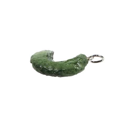 Moldaviet hanger ruw met zilveren oogje 2,7 x 1,6 cm | 2,8 gram