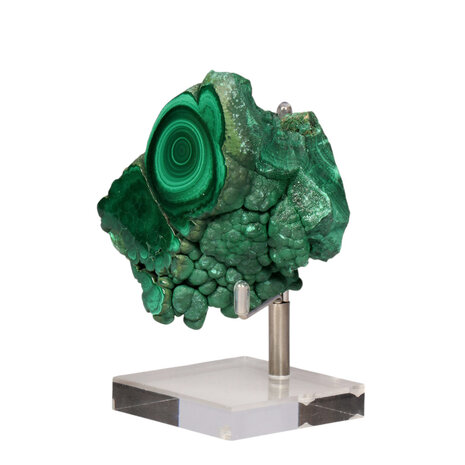 Malachiet deels gepolijst op standaard 7,2 x 5 cm | 311 gram Malachiet deels gepolijst op standaard 7,2 x 5 cm | 311 gram