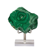 Malachiet deels gepolijst op standaard 7,2 x 5,5 cm | 313 gram Malachiet deels gepolijst op standaard 7,2 x 5,5 cm | 313 gram