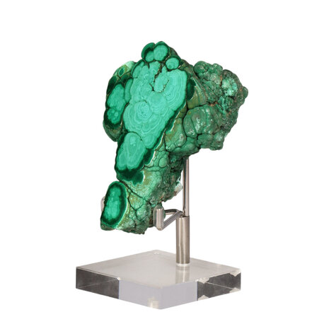 Malachiet deels gepolijst op standaard 8 x 6,3 cm | 235 gram Malachiet deels gepolijst op standaard 8 x 6,3 cm | 235 gram