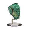 Malachiet deels gepolijst op standaard 8 x 6,3 cm | 358 gram Malachiet deels gepolijst op standaard 8 x 6,3 cm | 358 gram