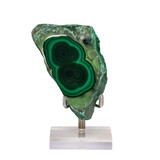Malachiet deels gepolijst op standaard 8,5 x 5,4 cm | 286 gram Malachiet deels gepolijst op standaard 8,5 x 5,4 cm | 286 gram