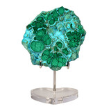 Chrysocolla met malachiet deels gepolijst op standaard 12,5 x 11 x 1,2 cm | 824 gram Chrysocolla met malachiet deels gepolijst op standaard 12,5 x 11 x 1,2 cm | 824 gram