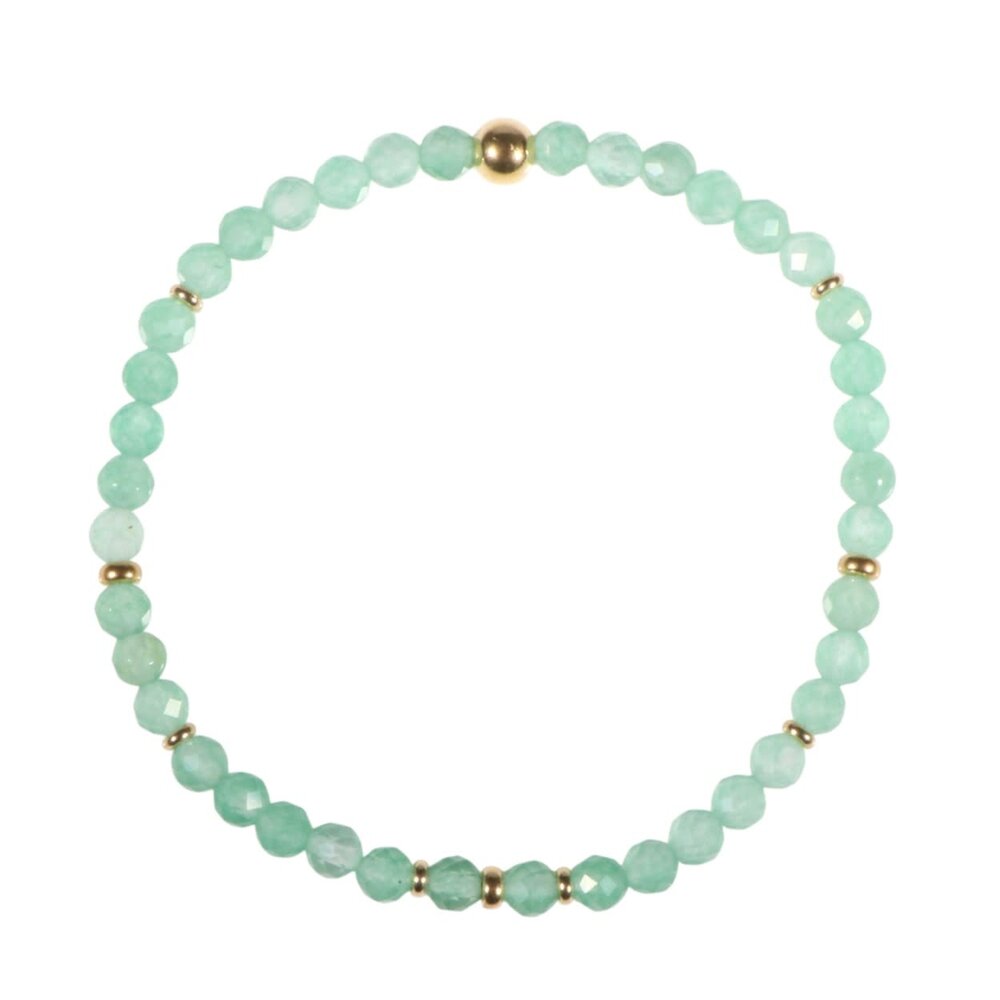 Aventurijn gold filled armband 4 mm facet op elastiek Aventurijn gold filled armband 4 mm facet op elastiek