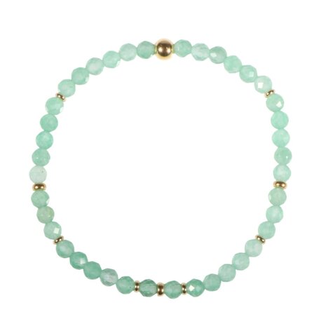 Aventurijn gold filled armband 4 mm facet op elastiek Aventurijn gold filled armband 4 mm facet op elastiek