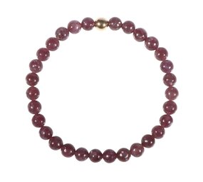 Lepidoliet armband met 14k gouden kraal | 6 mm Lepidoliet armband met 14k gouden kraal | 6 mm