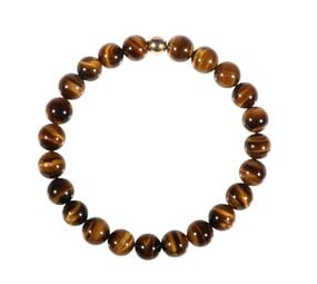 Tijgeroog armband met 14k gouden kraal | 8 mm Tijgeroog armband met 14k gouden kraal | 8 mm