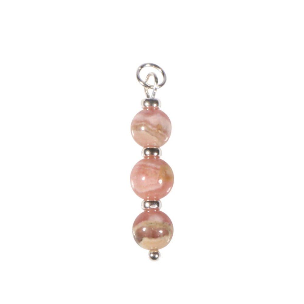 Zilveren hanger rhodochrosiet | 3 bolletjes Zilveren hanger rhodochrosiet | 3 bolletjes