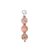 Zilveren hanger rhodochrosiet | 3 bolletjes Zilveren hanger rhodochrosiet | 3 bolletjes