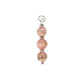 Zilveren hanger rhodochrosiet | 3 bolletjes Zilveren hanger rhodochrosiet | 3 bolletjes