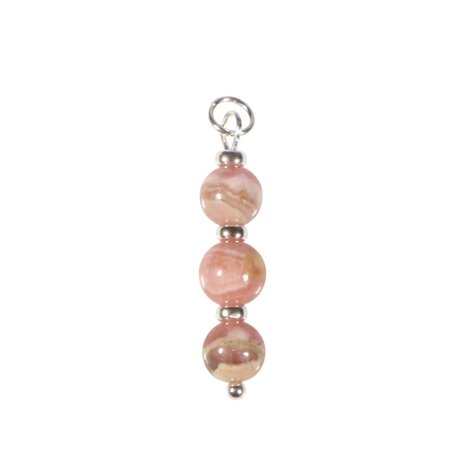 Zilveren hanger rhodochrosiet | 3 bolletjes Zilveren hanger rhodochrosiet | 3 bolletjes
