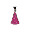 Zilveren hanger calciet (cobalto) | driehoek ruw 2,4 x 1,5 cm