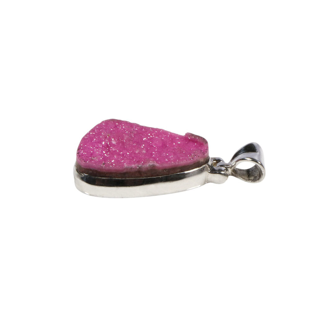 Zilveren hanger calciet (cobalto) | druppel ruw 2,4 x 1,5 cm Zilveren hanger calciet (cobalto) | druppel ruw 2,4 x 1,5 cm