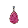 Zilveren hanger calciet (cobalto) | druppel ruw 2,6 x 1,8 cm