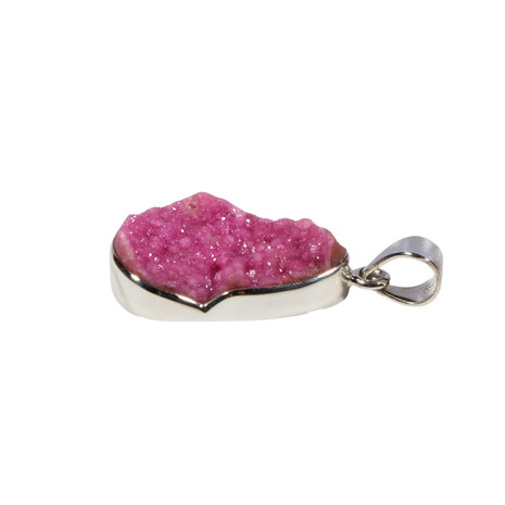 Zilveren hanger calciet (cobalto) | druppel ruw 2,6 x 1,8 cm