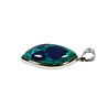 Zilveren hanger lapis lazuli met malachiet | wave 3,1 x 2,2 cm Zilveren hanger lapis lazuli met malachiet | wave 3,1 x 2,2 cm