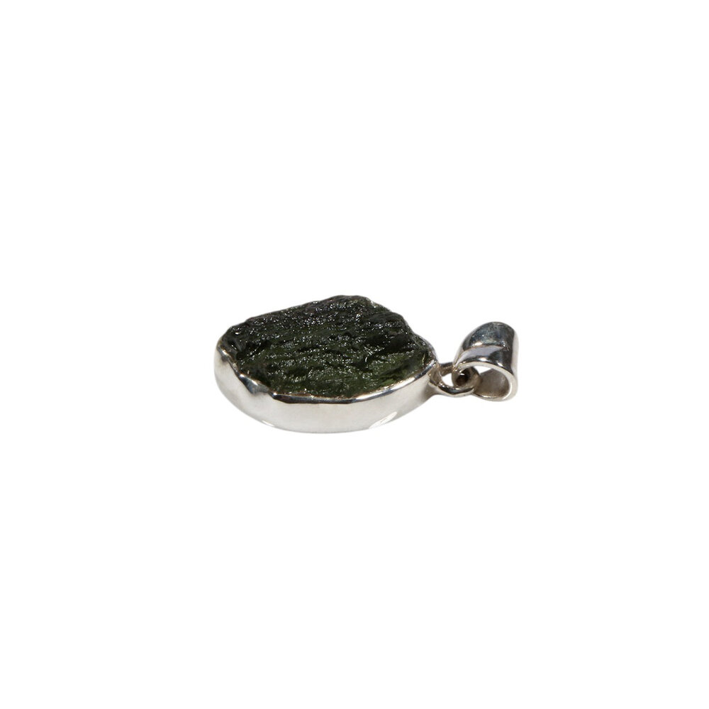 Zilveren hanger moldaviet | markies ruw 1,7 x 1,2 cm Zilveren hanger moldaviet | markies ruw 1,7 x 1,2 cm