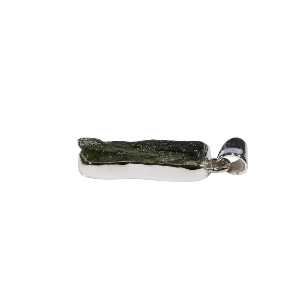 Zilveren hanger moldaviet | ovaal ruw 2,2 x 1,7 cm Zilveren hanger moldaviet | ovaal ruw 2,2 x 1,7 cm