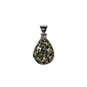 Zilveren hanger pyriet | druppel ruw 1,7 x 1,4 cm Zilveren hanger pyriet | druppel ruw 1,7 x 1,4 cm