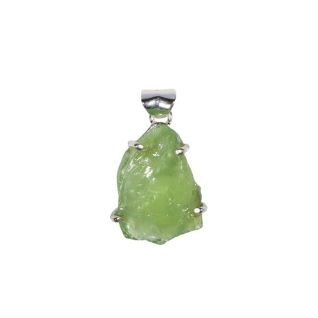 Zilveren hanger toermalijn (groen) ruw | freeform gezet 2,1 x 1,4 cm Zilveren hanger toermalijn (groen) ruw | freeform gezet 2,1 x 1,4 cm