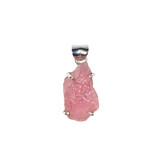 Zilveren hanger toermalijn (roze) | freeform ruw gezet 2,1 x 1,3 cm