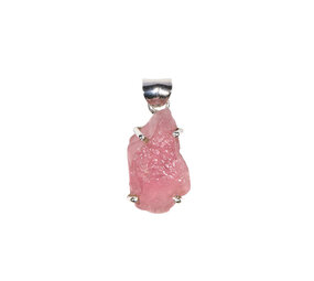 Zilveren hanger toermalijn (roze) | freeform ruw gezet 2,1 x 1,3 cm Zilveren hanger toermalijn (roze) | freeform ruw gezet 2,1 x 1,3 cm