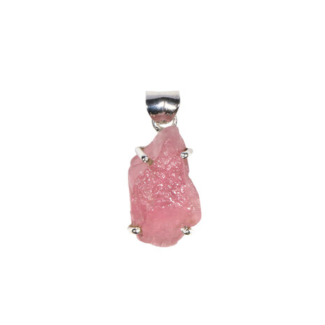 Zilveren hanger toermalijn (roze) | freeform ruw gezet 2,1 x 1,3 cm Zilveren hanger toermalijn (roze) | freeform ruw gezet 2,1 x 1,3 cm