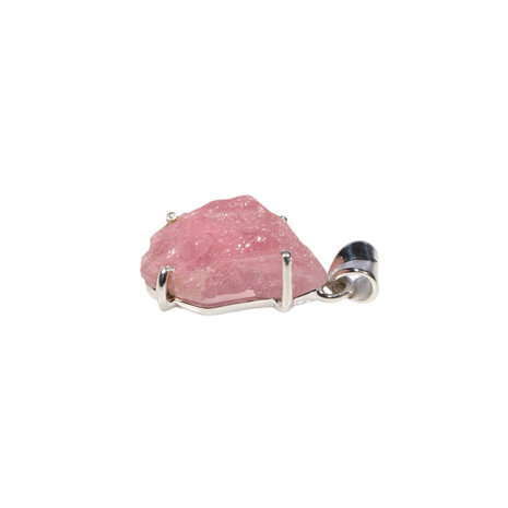 Zilveren hanger toermalijn (roze) | freeform ruw gezet 2,1 x 1,3 cm Zilveren hanger toermalijn (roze) | freeform ruw gezet 2,1 x 1,3 cm