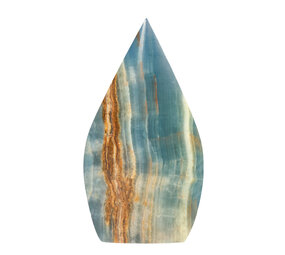 Aragoniet (blauw) sculptuur vlam 9 - 11 cm