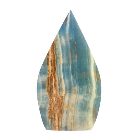 Aragoniet (blauw) sculptuur vlam 9 - 11 cm