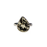 Zilveren ring pyriet maat 18 1/2 (verstelbaar) | ruw druppel 1,5 x 1,3 cm Zilveren ring pyriet maat 18 1/2 (verstelbaar) | ruw druppel 1,5 x 1,3 cm