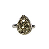 Zilveren ring pyriet maat 19 (verstelbaar) | ruw druppel 1,7 x 1,3 cm Zilveren ring pyriet maat 19 (verstelbaar) | ruw druppel 1,7 x 1,3 cm