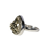 Zilveren ring pyriet maat 19 (verstelbaar) | ruw druppel 1,7 x 1,3 cm Zilveren ring pyriet maat 19 (verstelbaar) | ruw druppel 1,7 x 1,3 cm
